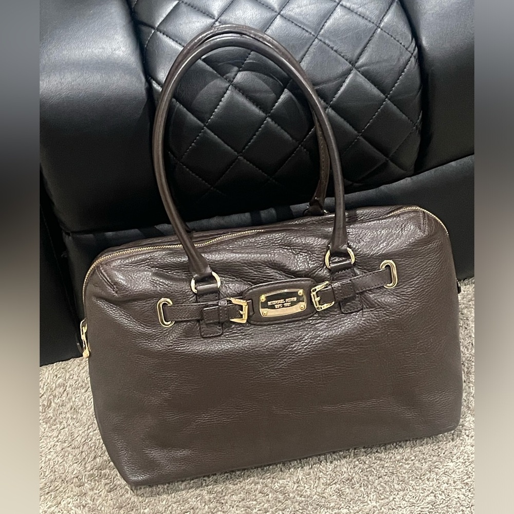 💥TODAY & TOMORROW!$75💥Michael Kors Brown Weekender Leather Satchel w/Gold Accent